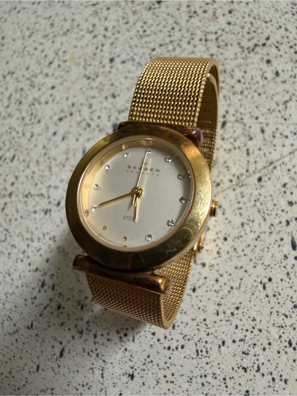 Skagen Leonora Gold Steel Mesh Women's Watch Crystal Dial Dress